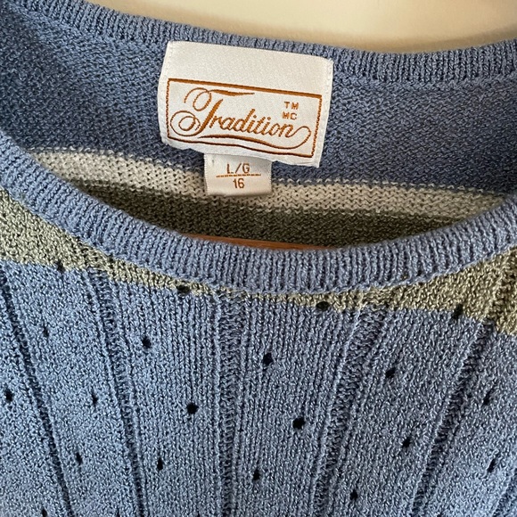 Jessica Vintage Striped T Shirt Sweater Size Large - Picture 4 of 7